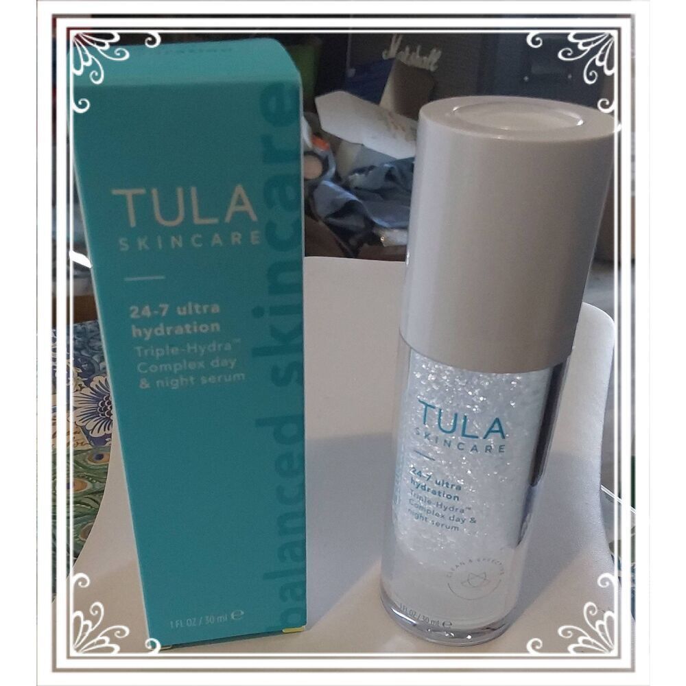 NIB~Tula Skincare Triple Hydra Complex Day & Night Serum~1 Fl. Oz.